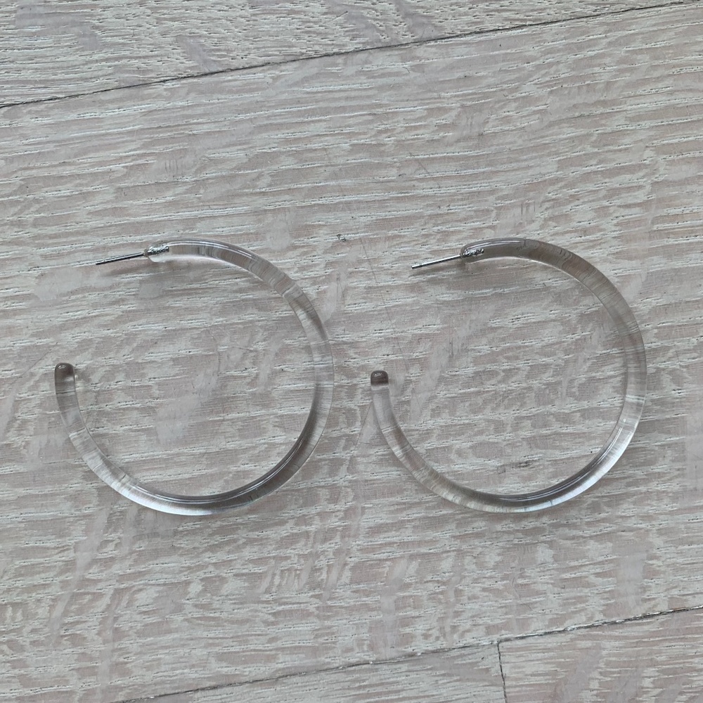Machete Jewelry Large Hoops in Clear Acetate